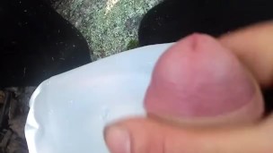 Horny in the woods(thick load) (moaning) (prequel to pissing in the woods) 