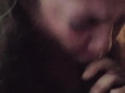 Sucking hard cock dirty milf slut has an mouth full 3/16