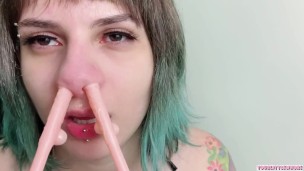 dildo snotty nose fuck with dirty talk