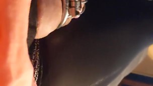 Crossdresser Locked in Chastity after Edging