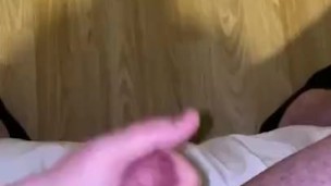 Wanking my hard cock until I cum all over the floor 