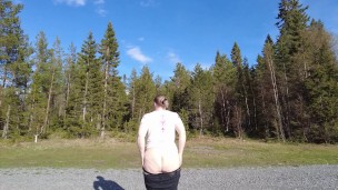 Fealing naughty outdoors