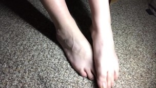Playing with my feet under my home desk