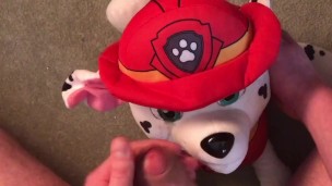 Jacking off and cumming on Paw Patrol Marshall