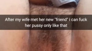 Cuckold can fuck her wife only this way - Cuckold Captions Snapchat