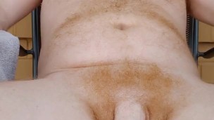 Hairy ginger naked and showing off at the hotel