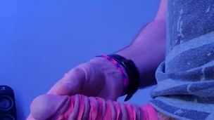 22nd ruined orgasm, long painful orgasm with 12 rubber bands restricting cock and balls tight