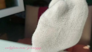 blue eyed brunette enjoys the sun and birds singing, foot fetish, socks fetish, your fetish-GinnaGg