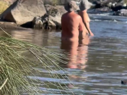 Nude River Swim and Fucking