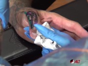 Inked up babe tattoos her friend then lets him stuff her cunt 4/16