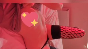 Slim girl on bed touching wet pussy