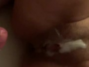 Last moment and cumshot on pussy 16/16