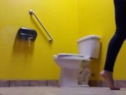 Barefoot Public Toilet Piss 12/16