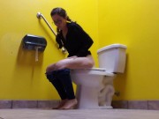 Barefoot Public Toilet Piss 6/16