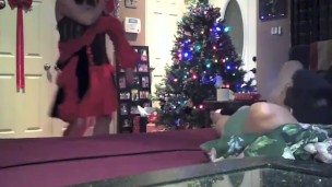 Christmas Striptease & ass spreading