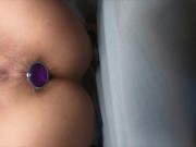 HER VIBRATOR STUCK INSIDE WET PUSSY! #RealOrgasm #Details #AnalPlug 3/16