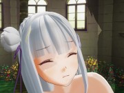 3D HENTAI Emiria Re:Zero threw her leg and fucked 6/16