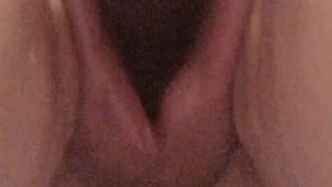 Pussy swallows black dildo