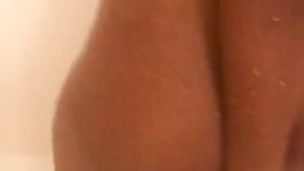 WET EBONY SHOWER STRIP TEASE