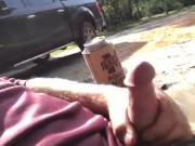 After work outside masturbation the neighbor and his 19 year old girlfriend saw me from their vehicl