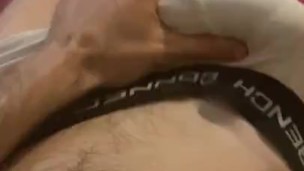 Morning glory wank by hung, big cock straight guy - jerking big uncut dick until I cum over my shirt