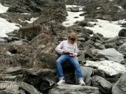 EXTREME Teen adventures: Stripping in snowy mountains from puffer jacket up to nude Angel Fowler 2/16