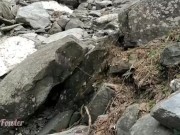 EXTREME Teen adventures: Stripping in snowy mountains from puffer jacket up to nude Angel Fowler 5/16