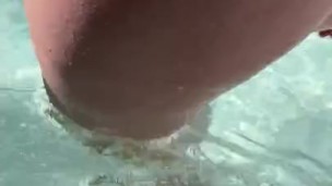 CUM watch me play with my pierced tits, tight pussy & ass all alone in my hot tub under the hot sun