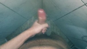 Boy cum in the bath rubbing his big cock