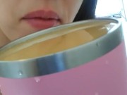 Naked Nudist Crazy White Girl Onlyfans Only FANS ManyVids Cam Slut Drinks Morning Coffee Lunatic 10/16