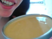 Naked Nudist Crazy White Girl Onlyfans Only FANS ManyVids Cam Slut Drinks Morning Coffee Lunatic 9/16