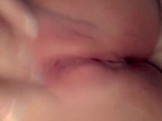 Thick white girl touches pussy