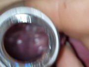Close up inside pussy face fucked while fucked with a bottle cumming the whole time 1/16