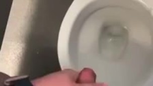 Playing with myself in the public toilets with big cumshot 