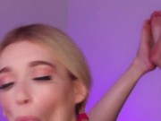 Petite Teen In Pigtails POV Blowjob 1/16