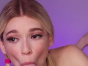 Petite Teen In Pigtails POV Blowjob 12/16