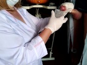 Suddenly cummed on the nurse while taking the sperm analysis 15/16