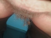 Pubic haircut with big Kitchen scissors - so scary to damage my pussy