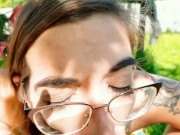 Hot Brunette Takes Extreme Load 16/16