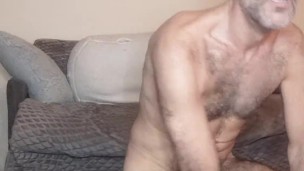 sexy daddy stroking big white dick