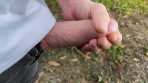 Hot Guy masturbation off in nature