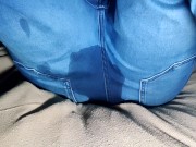 Sexy tired girl go back from party and wetting her jeans 12/16
