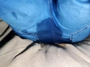 Sexy tired girl go back from party and wetting her jeans 14/16