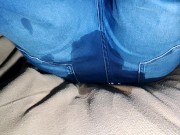 Sexy tired girl go back from party and wetting her jeans 15/16