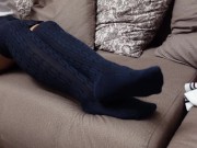 Schoolgirl Show Feet in Knee Socks and Change Dress knee socks Nylon Pantyhose foot fetish part 2 16/16