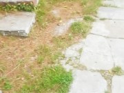 Pee in a Public Toilet indian style on an eco farm - anyone can Come inside - the door unlocke 1/16