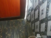 Pee in a Public Toilet indian style on an eco farm - anyone can Come inside - the door unlocke 13/16