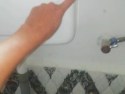 Pee in a Public Toilet indian style on an eco farm - anyone can Come inside - the door unlocke 14/16