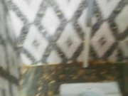 Pee in a Public Toilet indian style on an eco farm - anyone can Come inside - the door unlocke 2/16