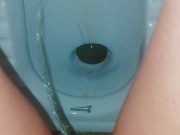 Pee in a Public Toilet indian style on an eco farm - anyone can Come inside - the door unlocke 7/16